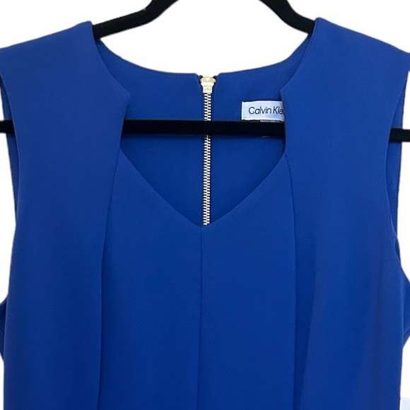 Calvin Klein Size 12 Dress NEW with tag Cobalt Blue Solid Sweetheart Nec… - Picture 10 of 10